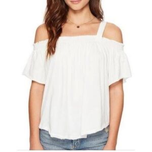 We The Free White Ruffled Tunic Relaxed Fit